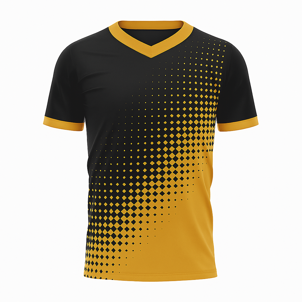 Black & Yellow Pixel Fade Performance T-Shirt